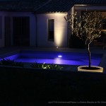 terrasse, piscine, nuit